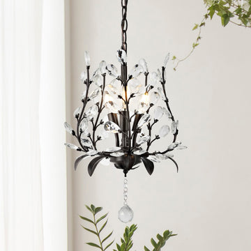 Diantha 28.5" 7-Light Contemporary Bohemian Iron/Acrylic LED Pendant - JONATHAN Y